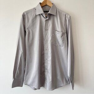 Horst Men's Grey Long Sleeve Button Down Dress shirt size 16 / 41 office suiting